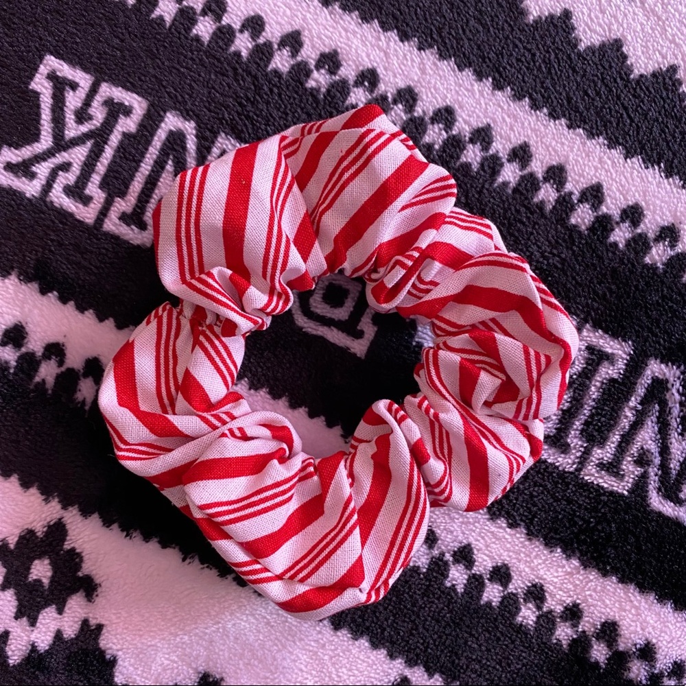 Handmade candy stripes scrunchie!